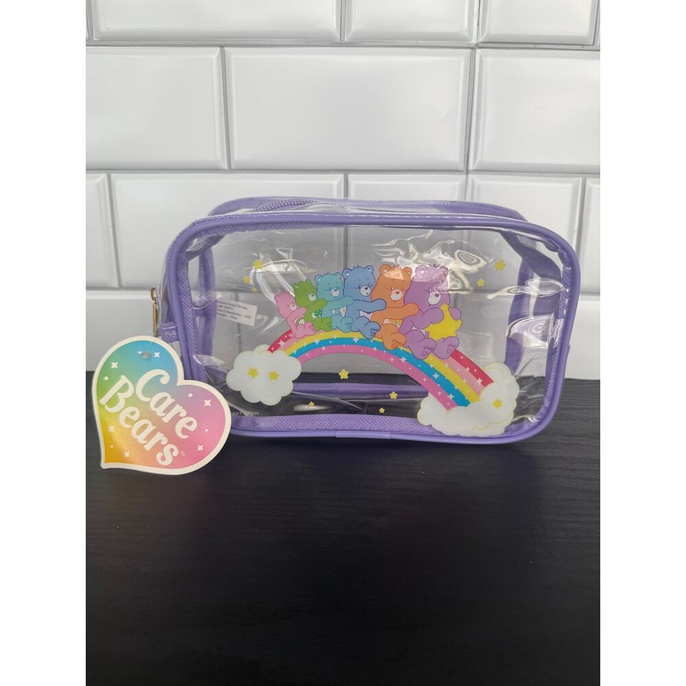 Care Bears "Rainbow Ride" Pencil Pouch - Purple - NWT